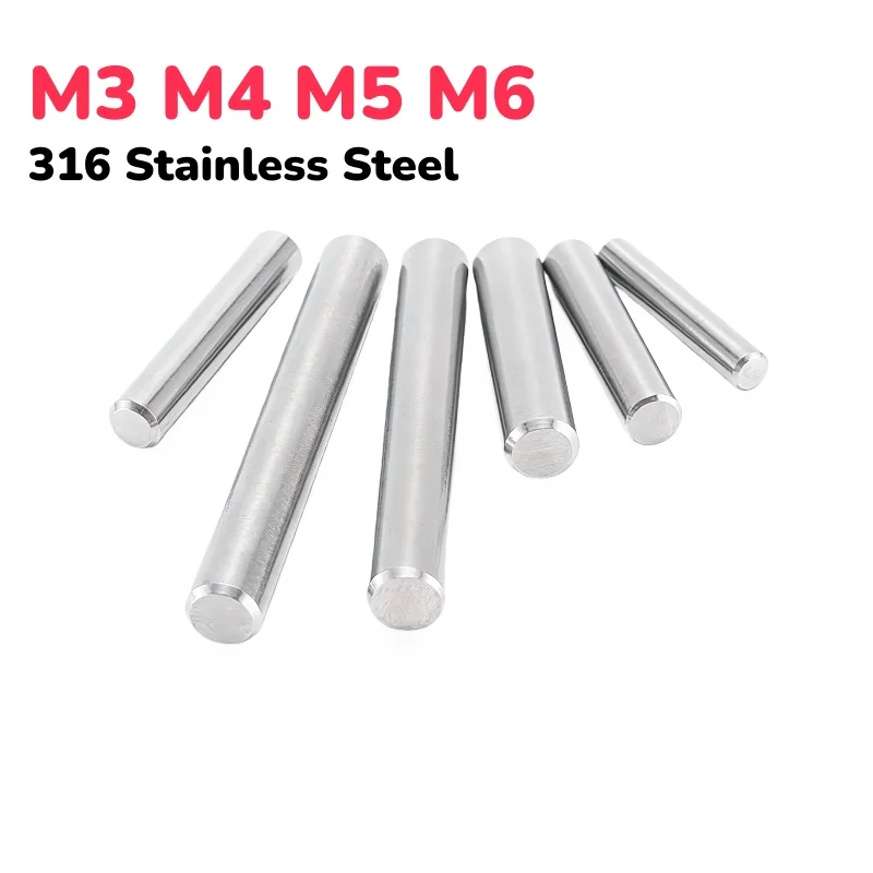 316 Stainless Steel M3 M4 M5 M6 Cylindrical Pin Locating Pins Solid High Hardened Fixed Locat Parallel Pins