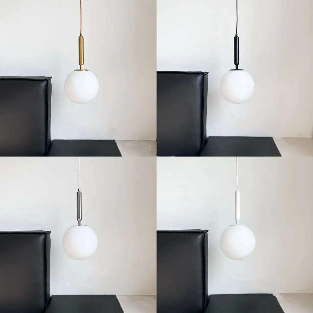 Bola de vidro moderno levou luminárias lâmpada pingente de cabeceira de ouro cozinha interior pendurado luzes luminária iluminação da sala de jantar decoração