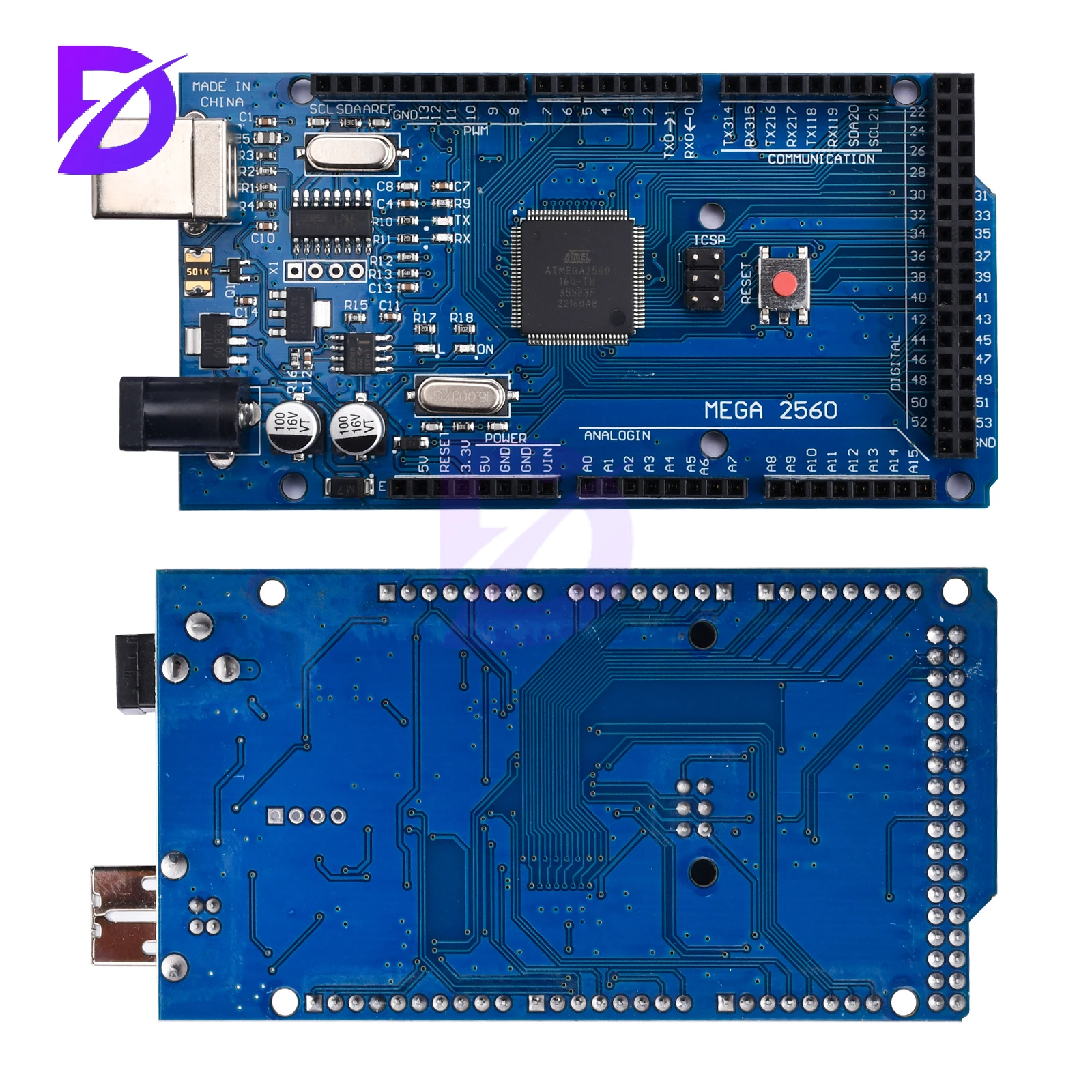 

Mega2560 R3 series square port MEGA2560 R3 CH340G motherboard without wiring