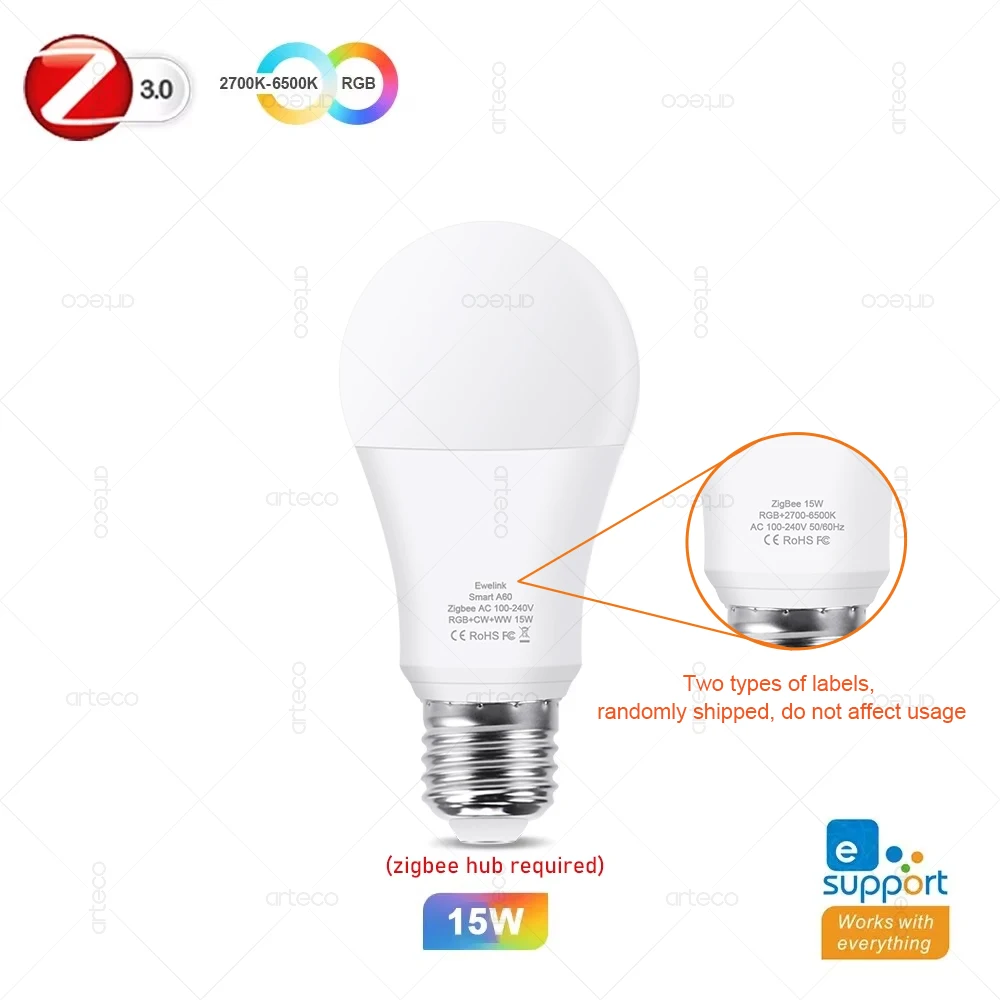15W 18W E27 Zigbee Slimme Gloeilampen RGB E27 Led Lamp AC100-240V Smart Home Zigbee Lamp Werkt met Alexa Google Home Smartthings