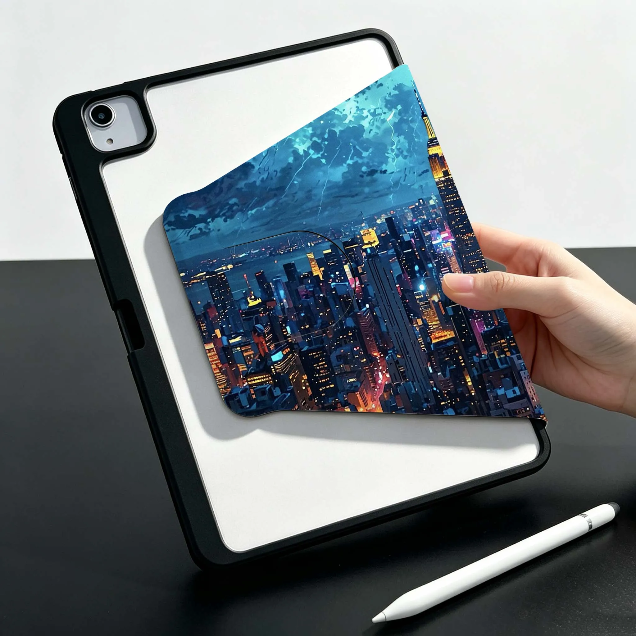 Creative City Patterns Soft For Xiaomi Mi Redmi Pad SE 6 7 M7 8.7 12.1 11.2 inch 2025 360° Rotation Tablet Case