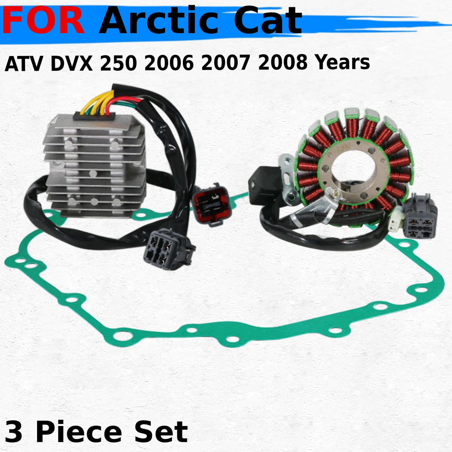 

Fits for Arctic Cat ATV DVX 250 2006 2007 2008 Years Regulator Magneto Stator Coil Gasket Kit OEM:3304-682 / 3304-681 / 3303-641