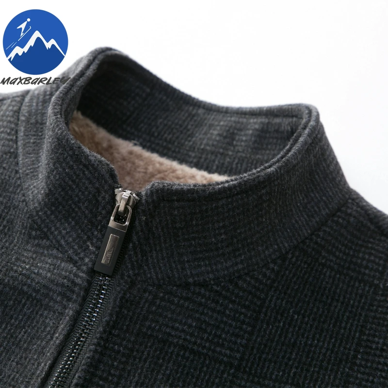 Maxbarley Winter Wool Coat Men High Quality Fleece-lined Thick Warm Jacket 2025 Middle-aged Handsome Cold-proof Woolen Overcoat - Image 5