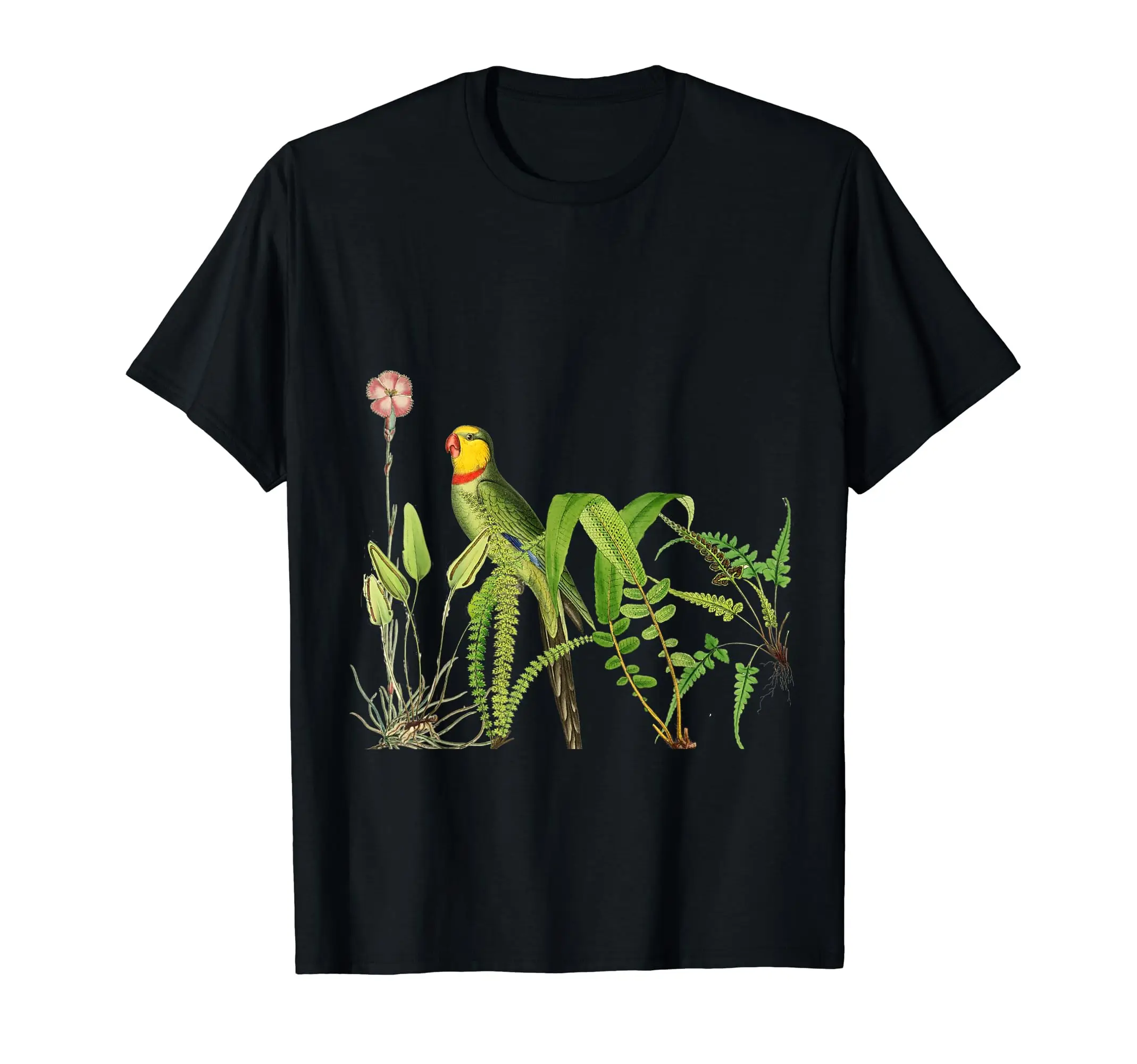 Plants and parrots Anime Graphic T-shirts for Men Clothing Women Short Sleeve Tees Vintage High Quality 100%Cotton