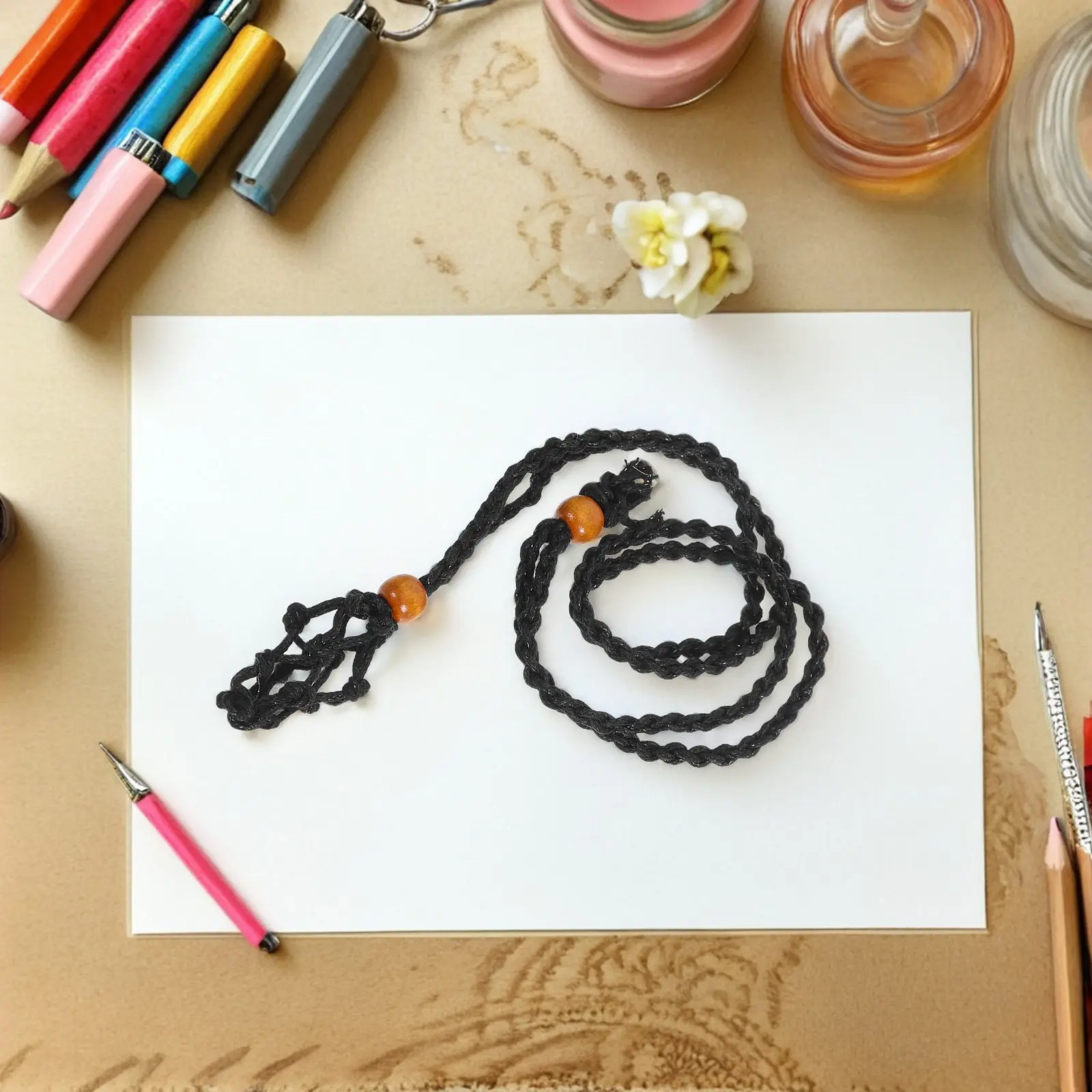 1Set Black Iron Wire and Waxed Cotton Thread Cord Combo Kit for DIY Necklace Bracelet Jewelry Making Creative Beginner Friendly - view 2