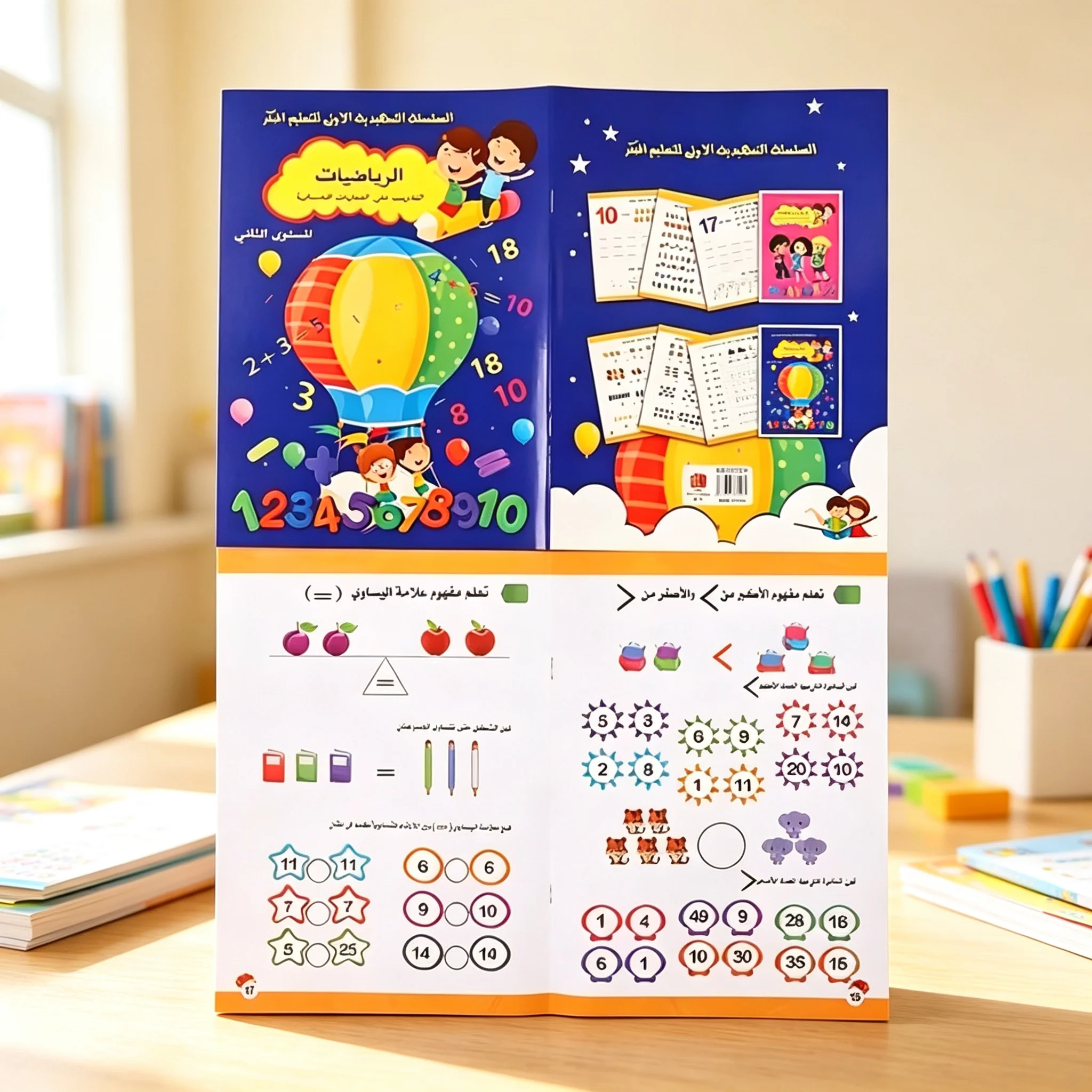 32-Page Arabic Addition Workbook: Number Decomposition Practice Book – Fun Exercises for Absolute Beginners