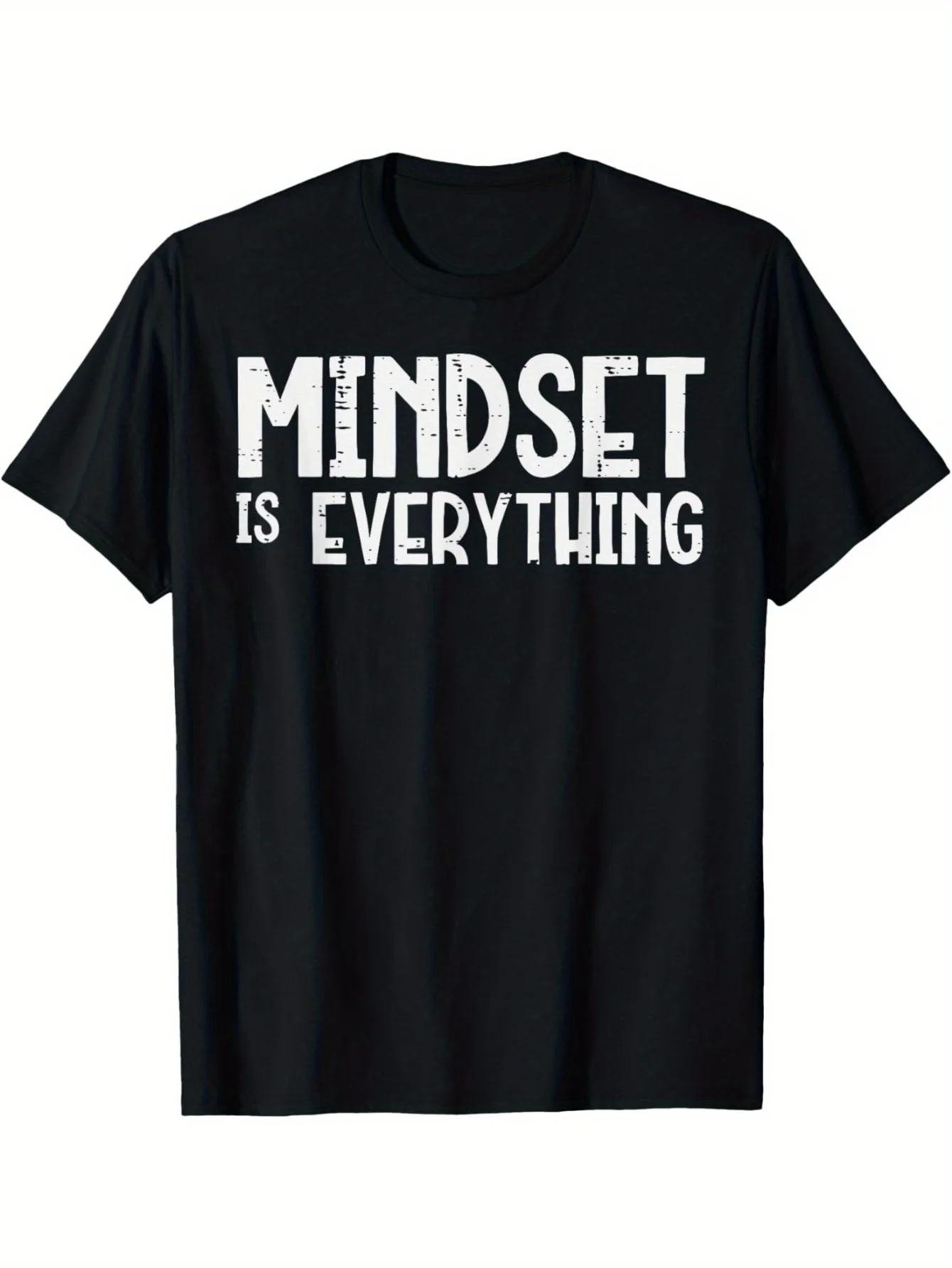 

Pack EWH Men's Fitness Motivational T-Shirt Mindset Is Everything Print Cotton Crew Neck Loose Fit Casual Tee