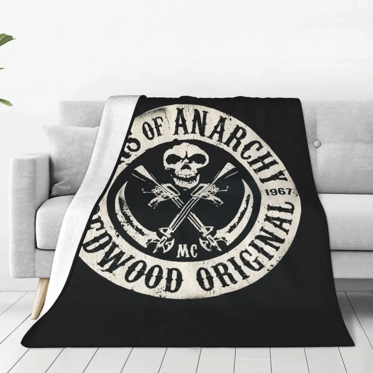 Sons Of Anarchys Skull Horror Tv Movie Blankets Soft Warm Flannel Throw Blanket Bedding for Living room Picnic Travel Home Couch