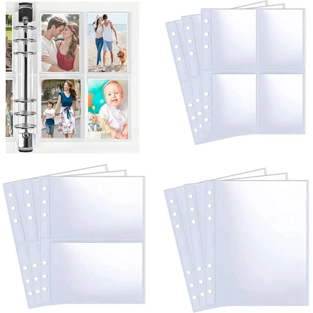 Kpop Photocard Binder 6 Ring Photocard Sleeves A5 Size Multi-Pockets Photocard Binder Inner Page