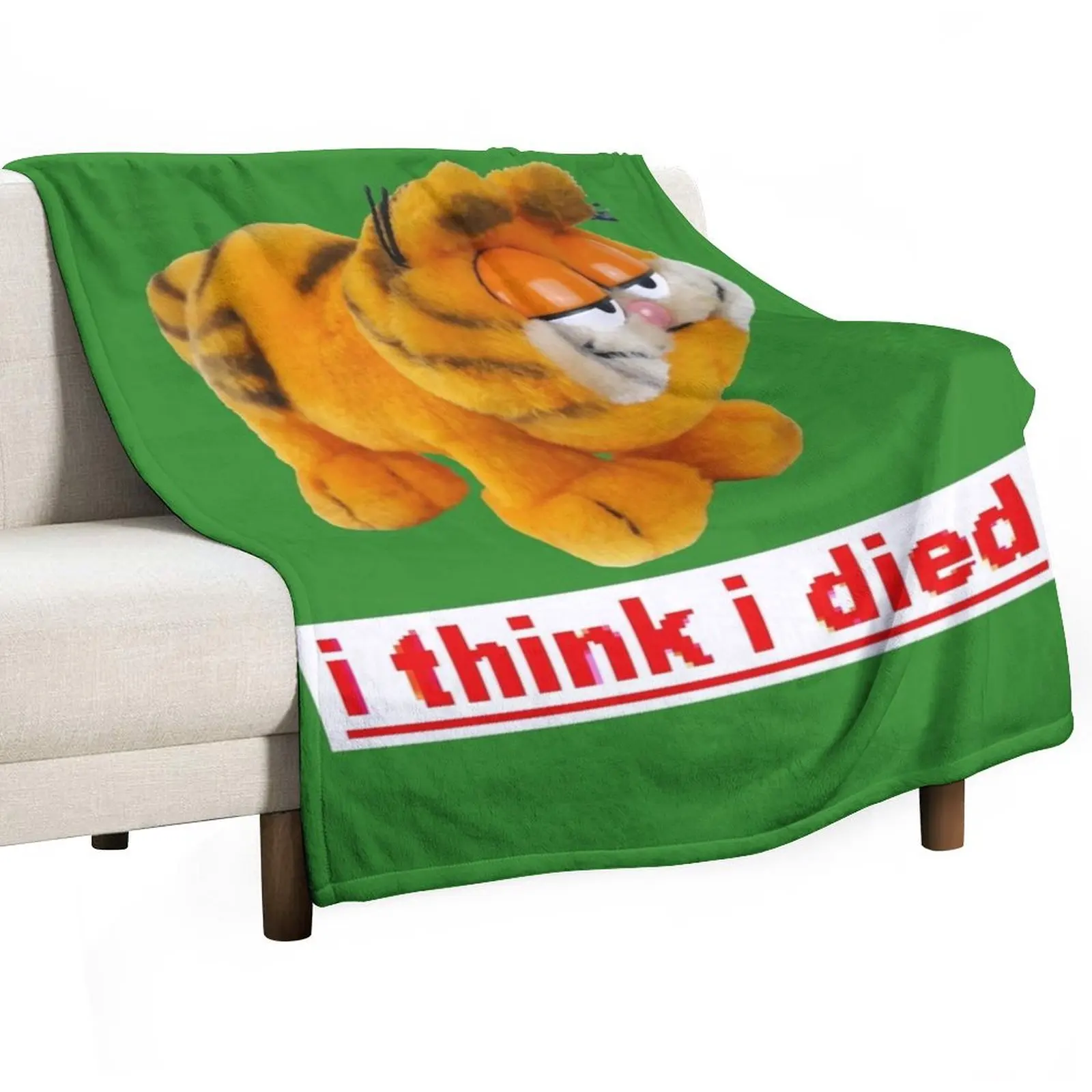 Garfield thinks hes dead Throw Blanket Single Hairys Blankets