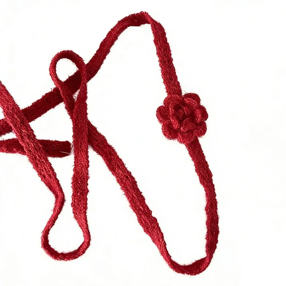 

Solid Color 3D Rose Scarf Three-Dimensional Rose Wool Shawl Narrow Ribbon Scarf Knitted Scarf Handmade Crocheted