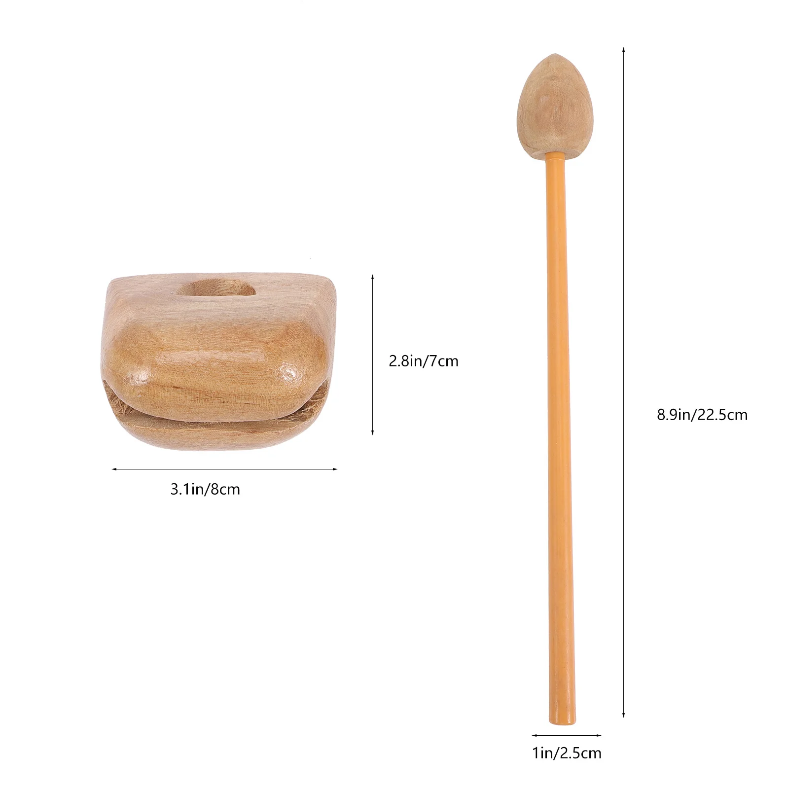 مجموعة واحدة من أدوات قرع الأسماك الخشبية المتينة الطبيعية لموسيقى معبد التأمل للأطفال