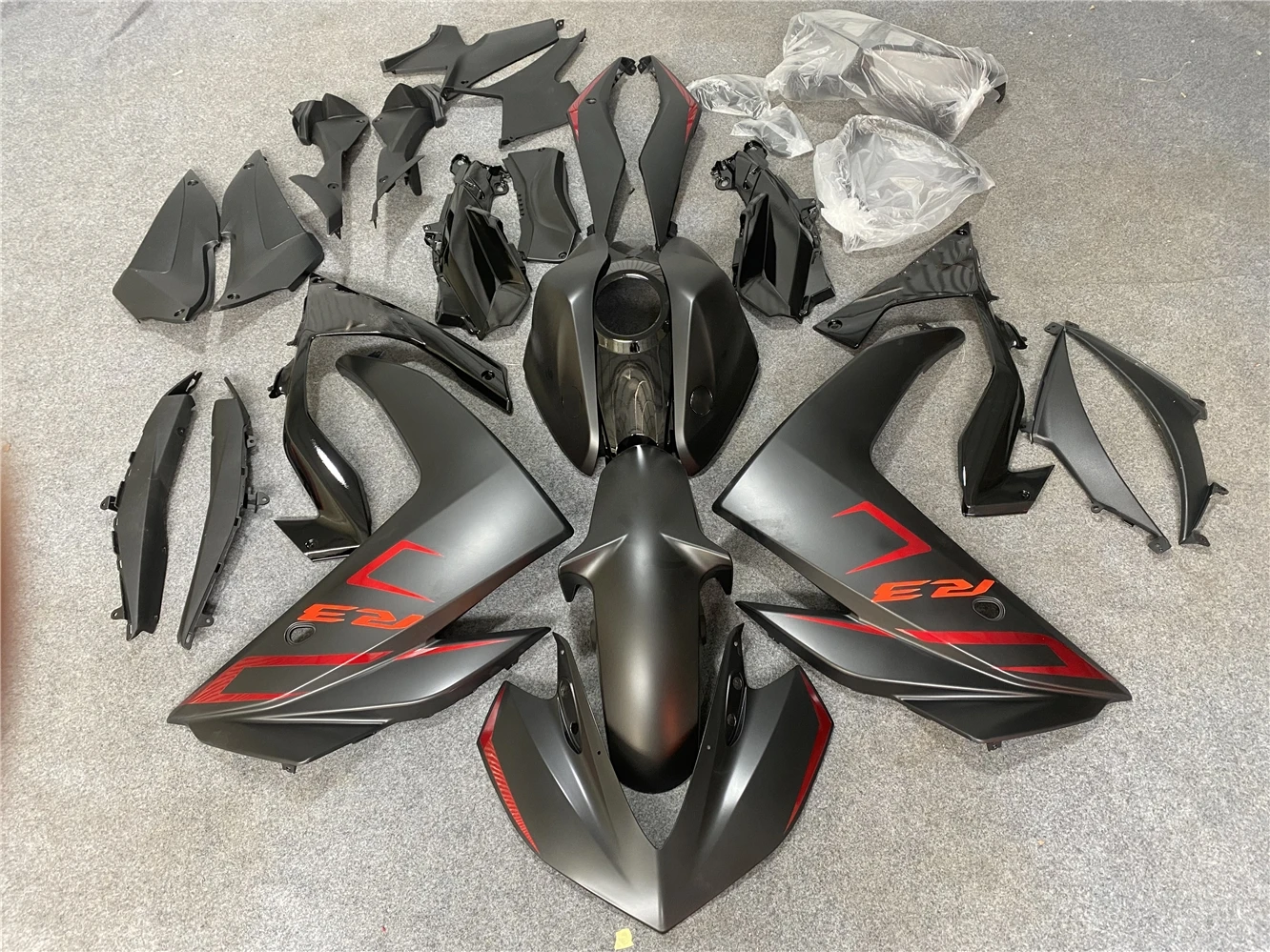 Motorcycle Fairing Kit fits to Yamaha R25 15 16 17 18 year R3 2015 2016 2017 2018 Fairing Black red motorcycle housing