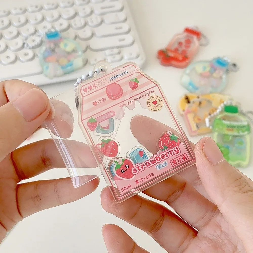 Kawaii الاكريليك فقاعة زجاجة المفاتيح الكرتون شفافة الزخرفية زخرفة المفاتيح حامل الفتيات