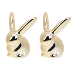 2Pcs Easter Bunny Golden Ceramic Bunny Easter Ornament Table Ornament For Easter Desktop Decor Easter Rabbit Home Decorations
