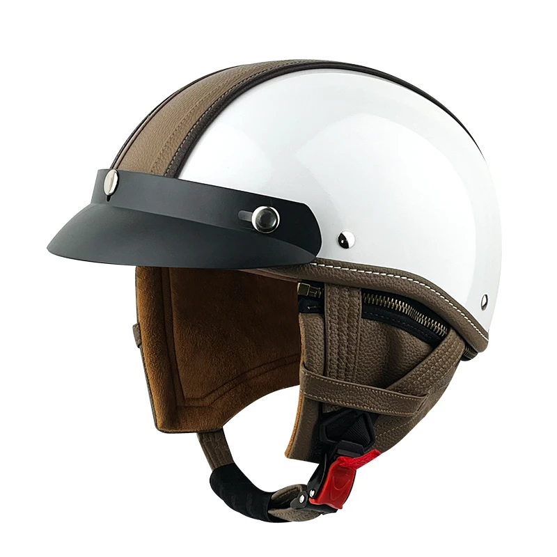 Casque de moto rétro pour homme et femme, demi-casque, moto de croisière, moto à pédale, moto électrique, certifié 255., quatre saisons