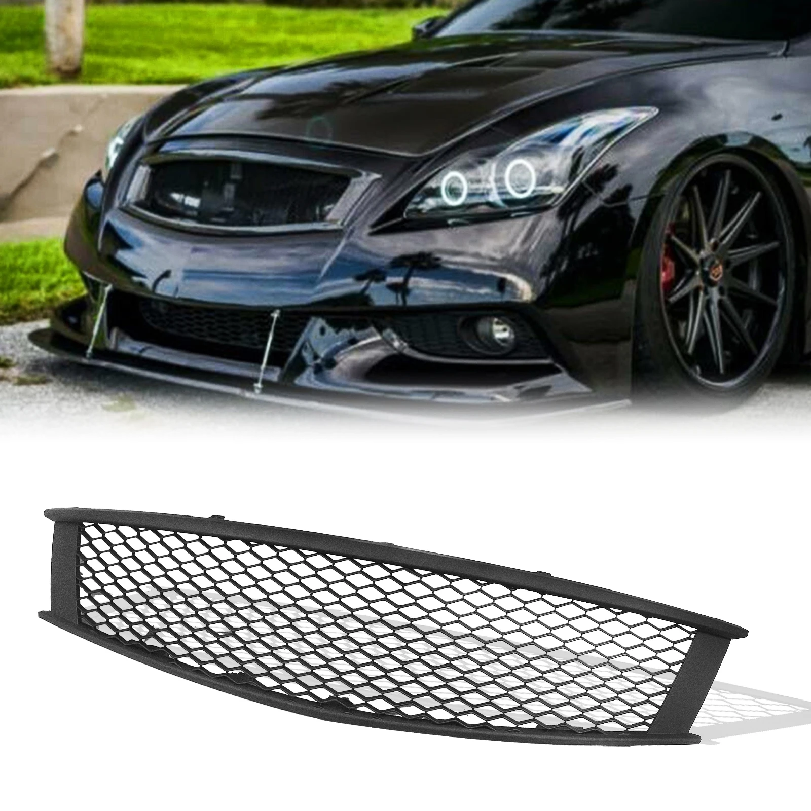 

Car Front Grill Upper Bumper Hood Mesh Grille Honeycomb Style For Infiniti G37 Base Coupe Convertible X Sport 2009-2015