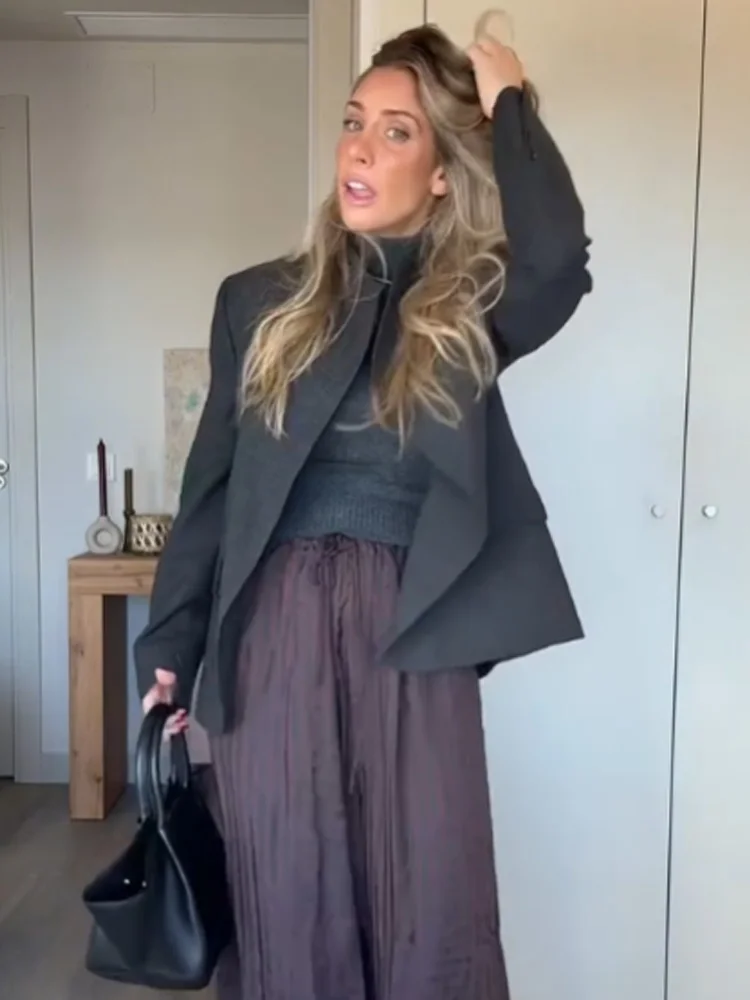 

HH женский элегантный теплый пуловер с короткими рукавами и высоким воротником, женская уличная одежда, однотонный двухцветный устойчивый зимний вязаный топ