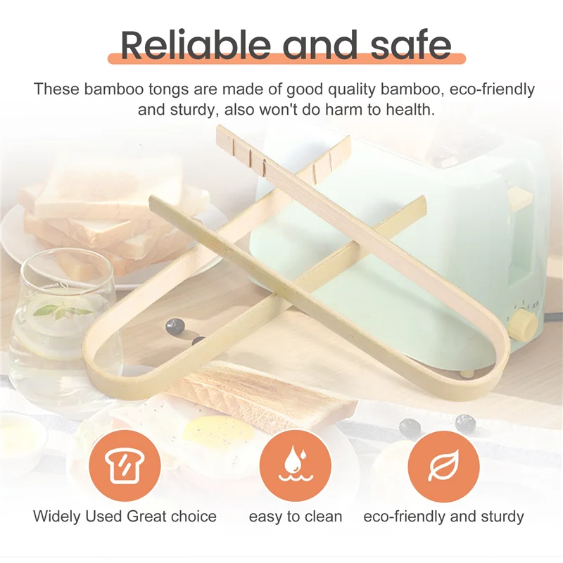 ABRN-50Pcs pinças utensílios de cozinha descartáveis mini pinças de bambu pinças torradas naturais para cozinhar