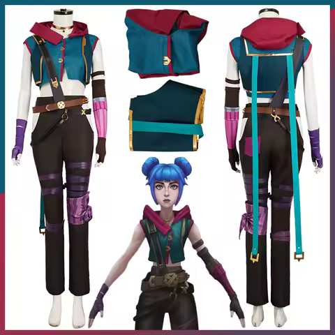 Disguise Arcane Jinx Cosplay Fractured Clothing 2024 Game LoL Powder Costume Adult Women Girls Outfits Role Play Party Clothes