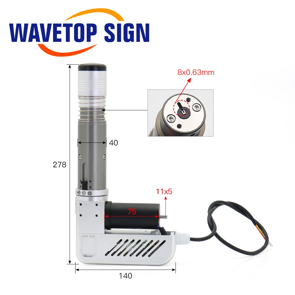 WaveTopSign CNC Leather Vibrating Knife Oblique Knife Vibration Cutting head Advertising Engraving Cutting Machine Tool