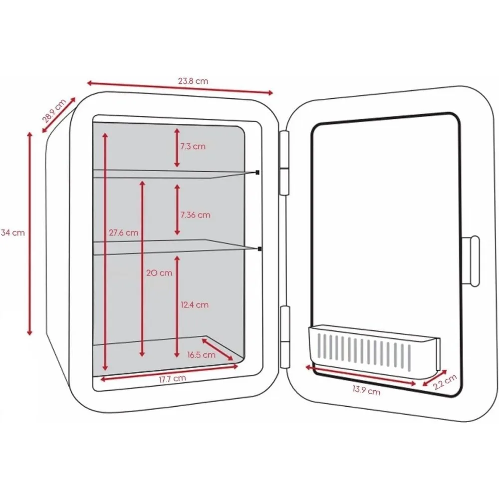 10-Liter-Minikühlschrank für Schlafzimmer – Auto, Büro, Schreibtisch und Studentenwohnheim, 12 V, tragbarer Kühler, wärmer, Lebensmittel, Getränke, Hautpflege, Beauty-Ma