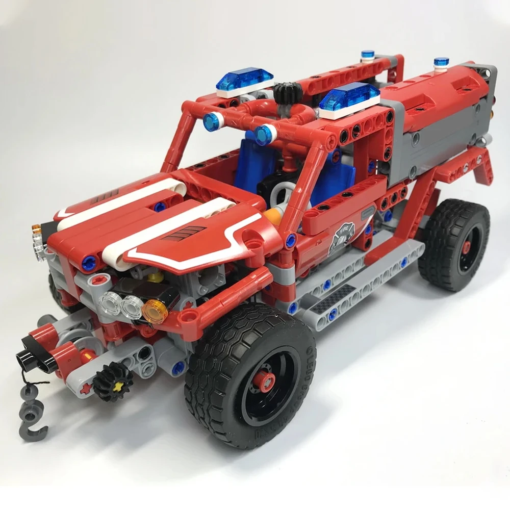 Technic-Juego de bloques de construcción de modelo de coche de primera respuesta, 513 Uds., crear adorables obras maestras arquitectónicas, regalos de decoración, 42075