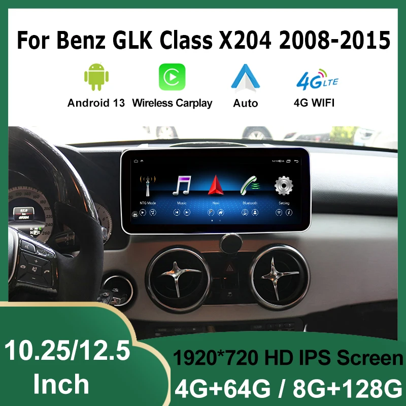 Android 13 GPS Navi For Mercedes Benz GLK X204 2008-2015 DVD Player Car Radio Multimedia Screen Carplay Auto Head Unit Bluetooth