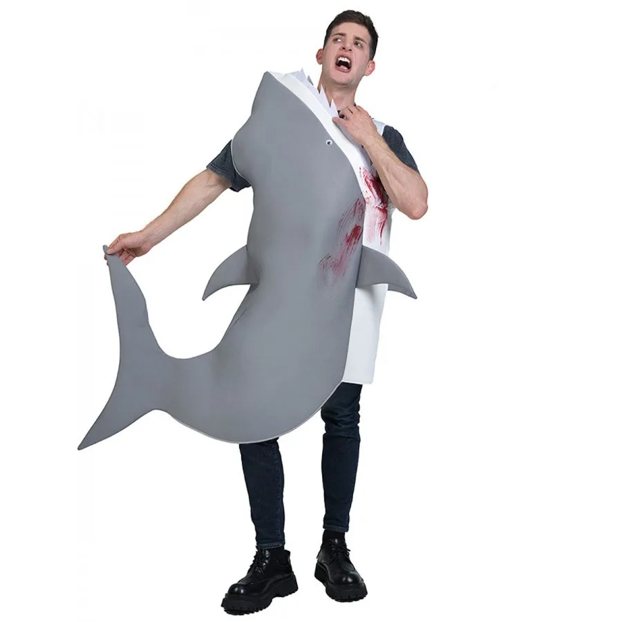 زي تنكري للبالغين على شكل سمكة قرش للعالم تحت الماء، أزياء تنكرية للهالوين، ملابس مضحكة للعروض المسرحية، أزياء نسائية عصرية #2