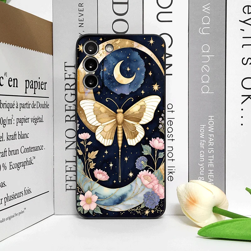 الجمالية القمر فراشة زهرة جراب هاتف لجوجل بكسل 9A 8A 7A 6 A 7 PRO 8 9 Pro XL 5G للصدمات لينة غطاء متجمد قذيفة