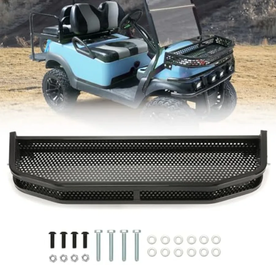 

ECOTRIC Front Cargo Basket Outer Clay Storage Compatible with 2017+ Yamaha Drive 2 Golf Cart Black for Enhanced Outdoor Utility