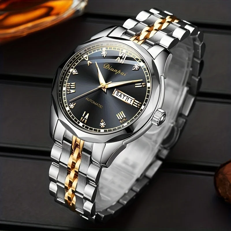 DIANPAI Classical Genuine Men's Automatic Mechanical Watch Waterproof Luminous Watch Simple Atmospheric Fashion Wrist Watc