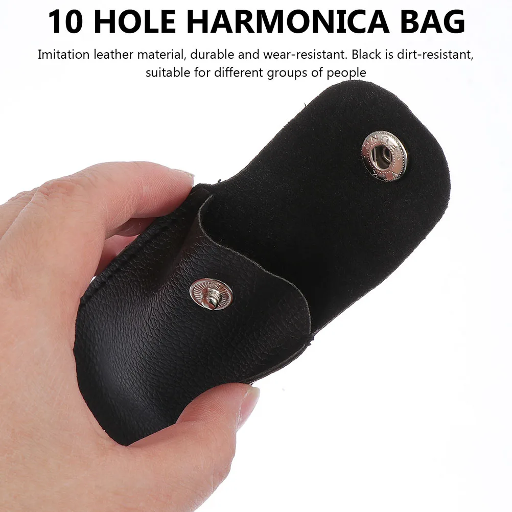 

4pcs Harmonica Storage Case Sturdy Imitation Bag Shockproof Travel Protection Lightweight Portable Pouch Box
