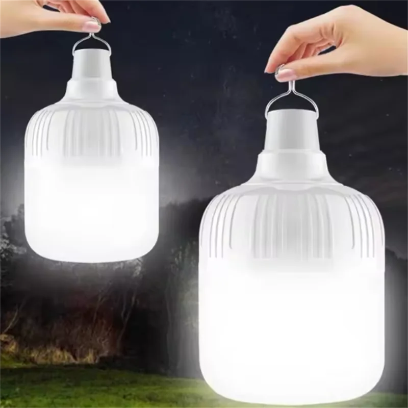 Portable Rechargeable LED Street Camping Light with Hook Dimmable Tent Lantern USB Charging Emergency Multifunctional LED Lamp