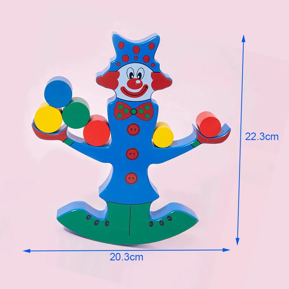 ชุดบล็อกไม้ทรงตัวตัวตลกสำหรับเด็ก ของเล่นสนุกสนานแบบอินเทอร์แอคทีฟสำหรับเด็กอายุ 3 ปีขึ้นไป