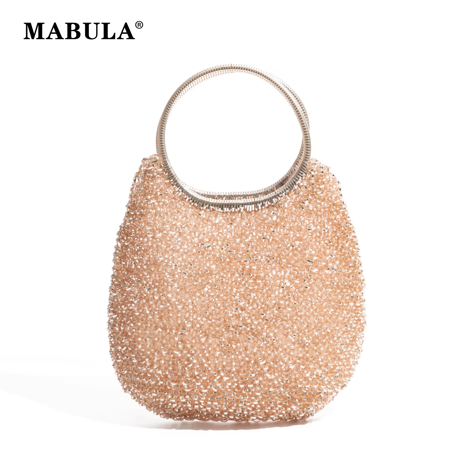 MABULA Female Party Satchel PVC Handwoven Fashion Woman Tote Handbag Japanese Style Chic Female Hobo Purse Ladies Party Clutch