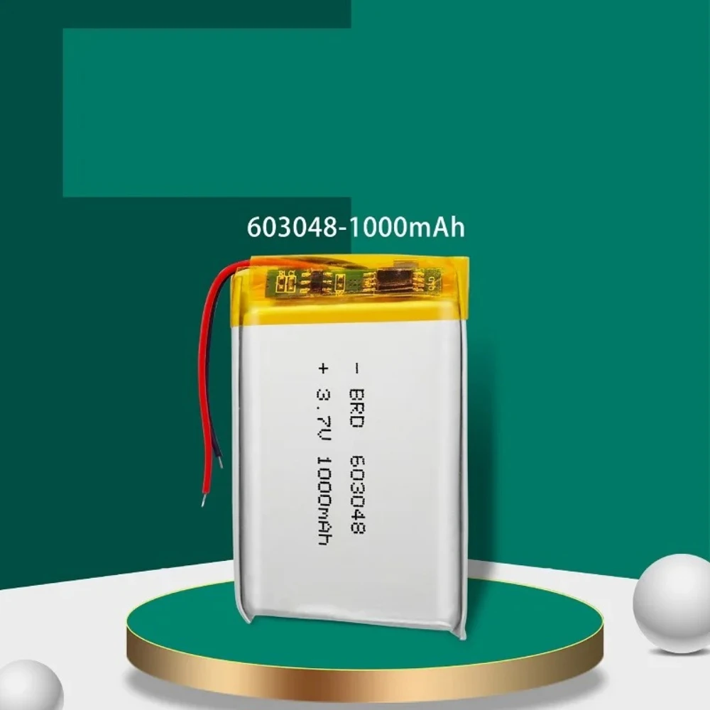 10PCS 3.7V 1000mAh 603048 Lithium Polymer  Battery for MP4 GPS LED Light Purifier Bluetooth Headset Speaker Li Ion Cell