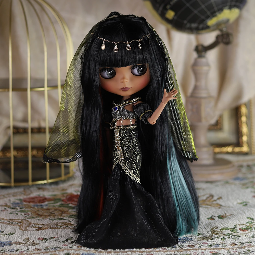 ICY DBS Blyth Doll 1/6 joint body 30cm Black Skin Long Eyelash Sleeping Eye Set Doll BJD Toy Gift