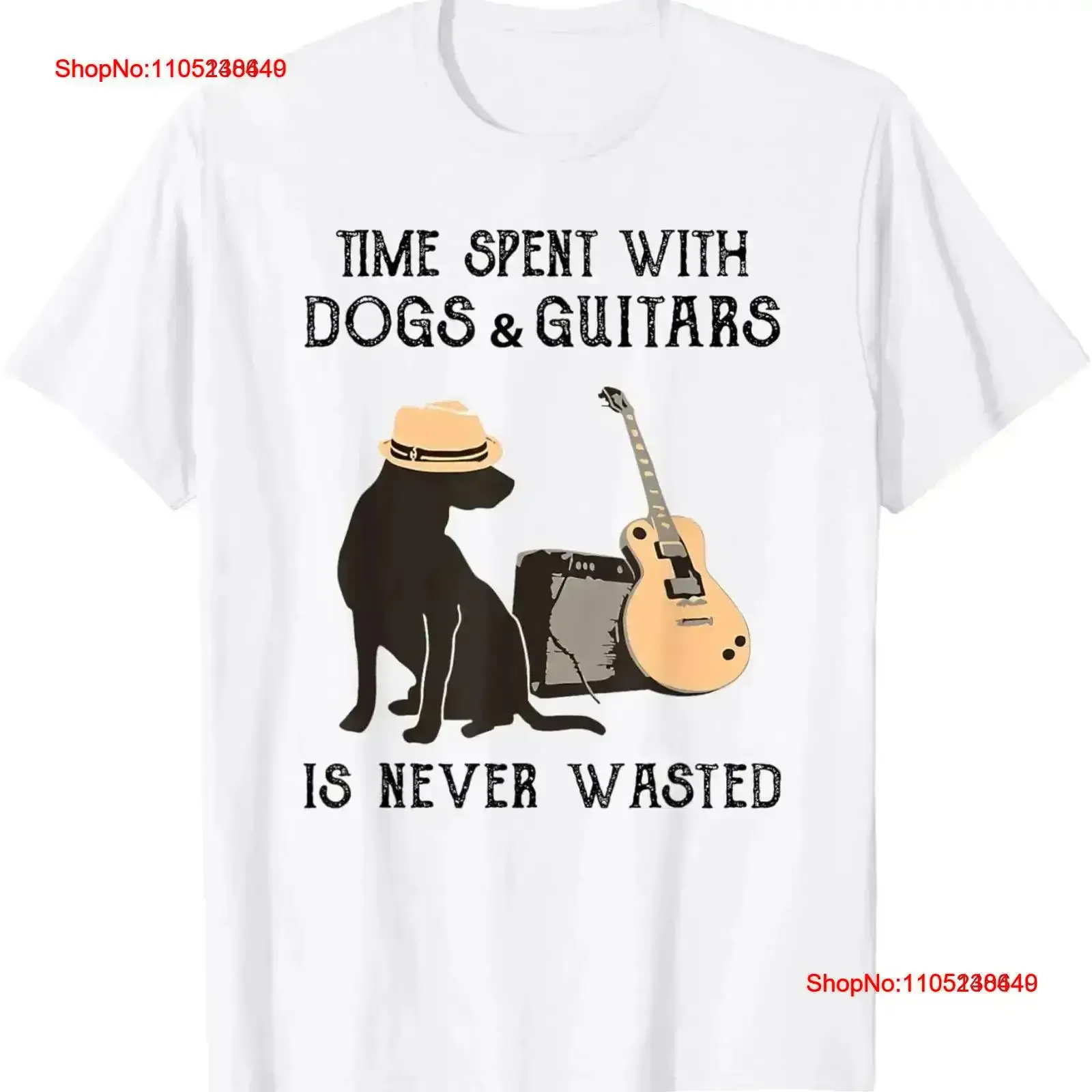 Time spent with dogs and guitars is never wasted T Shirt vintage Washed Soft designer clothes Stylish Stretched fashion Casual