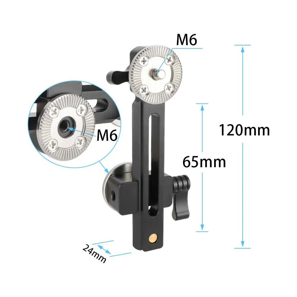 Kimrig nato schiene mit nato klemme arri rosette m6 qr arri rosette mount lock verlängerung für dslr kamera käfig schulter montage rig – Detail 7