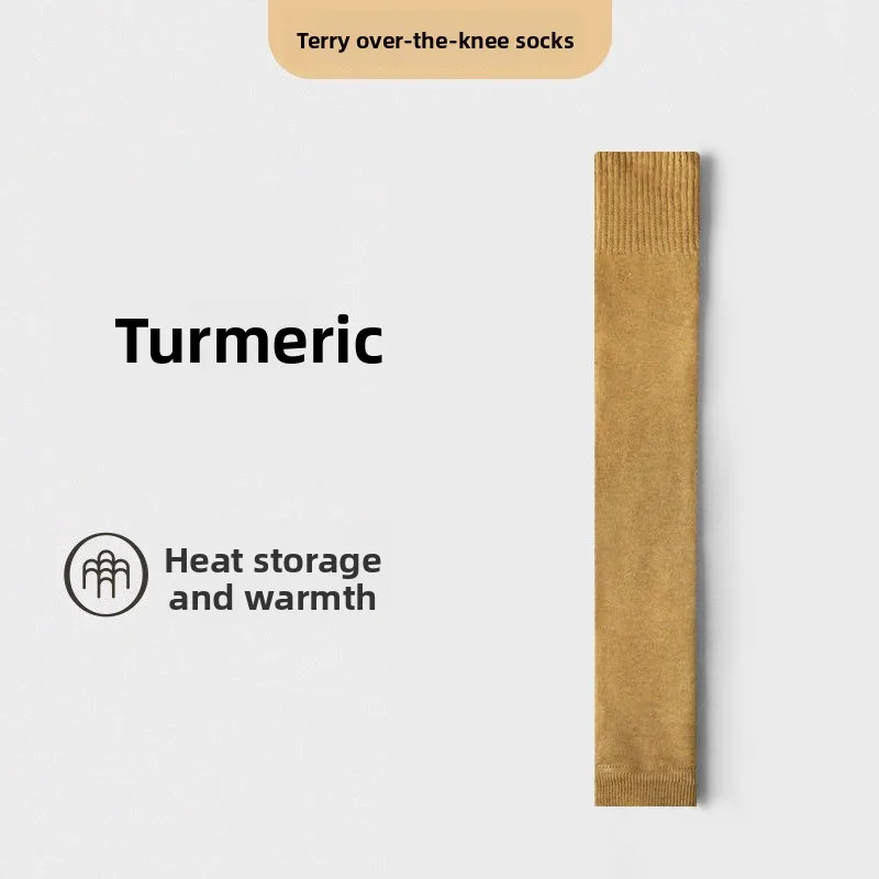 ถุงเท้ายาวแบบหนาพิเศษสำหรับฤดูหนาว ป้องกันข้อเข่า อุ่นสบาย ไม่ลื่น ผลิตจากผ้าเทอร์รี่ฟลีซ ถุงเท้ารัดน่อง
