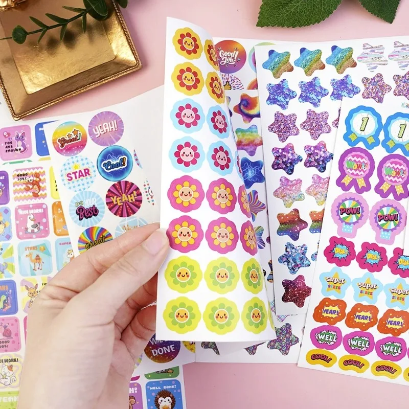 Pegatinas de Incentivo 844 Pegatinas de Recompensa Inspiradoras de Dibujos Animados en Inglés para Niños y Maestros