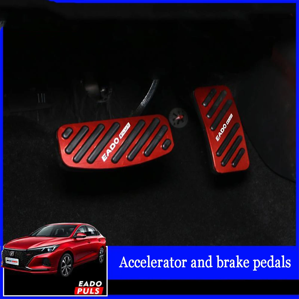 For Changan EADO PLUS 2020 2021 2022 Car Accelerator Pedal Anti-skid Pad Red Black Brake Cover Decoration Protection Accessories