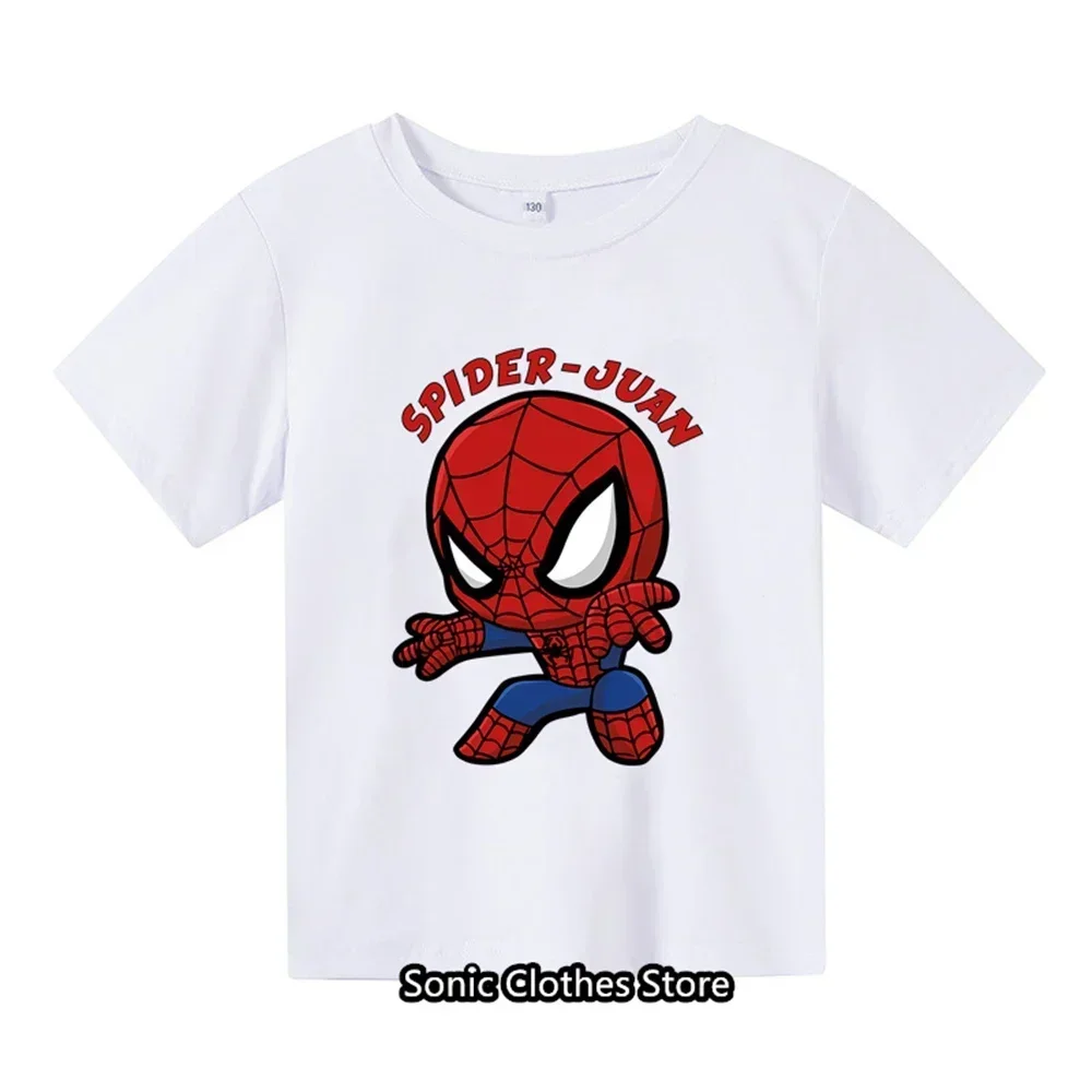 Spiderman T-shirts Cartoon Boys Girls Kids Print T Shirt For Children Summer Short Sleeve T-shirt Tops Clothing 3-14 Years