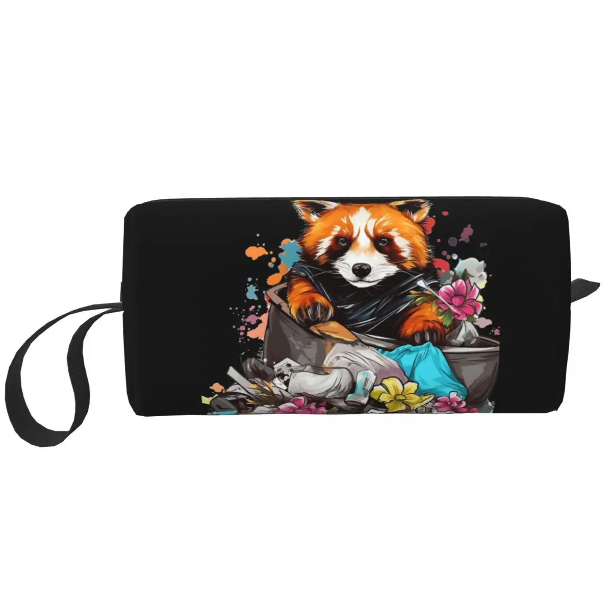 Red Panda In Trash Cute Red Panda Makeup Bag Cosmetic Organizer Dopp Kit Toiletry Cosmetic Bag for Women Beauty Pencil Case