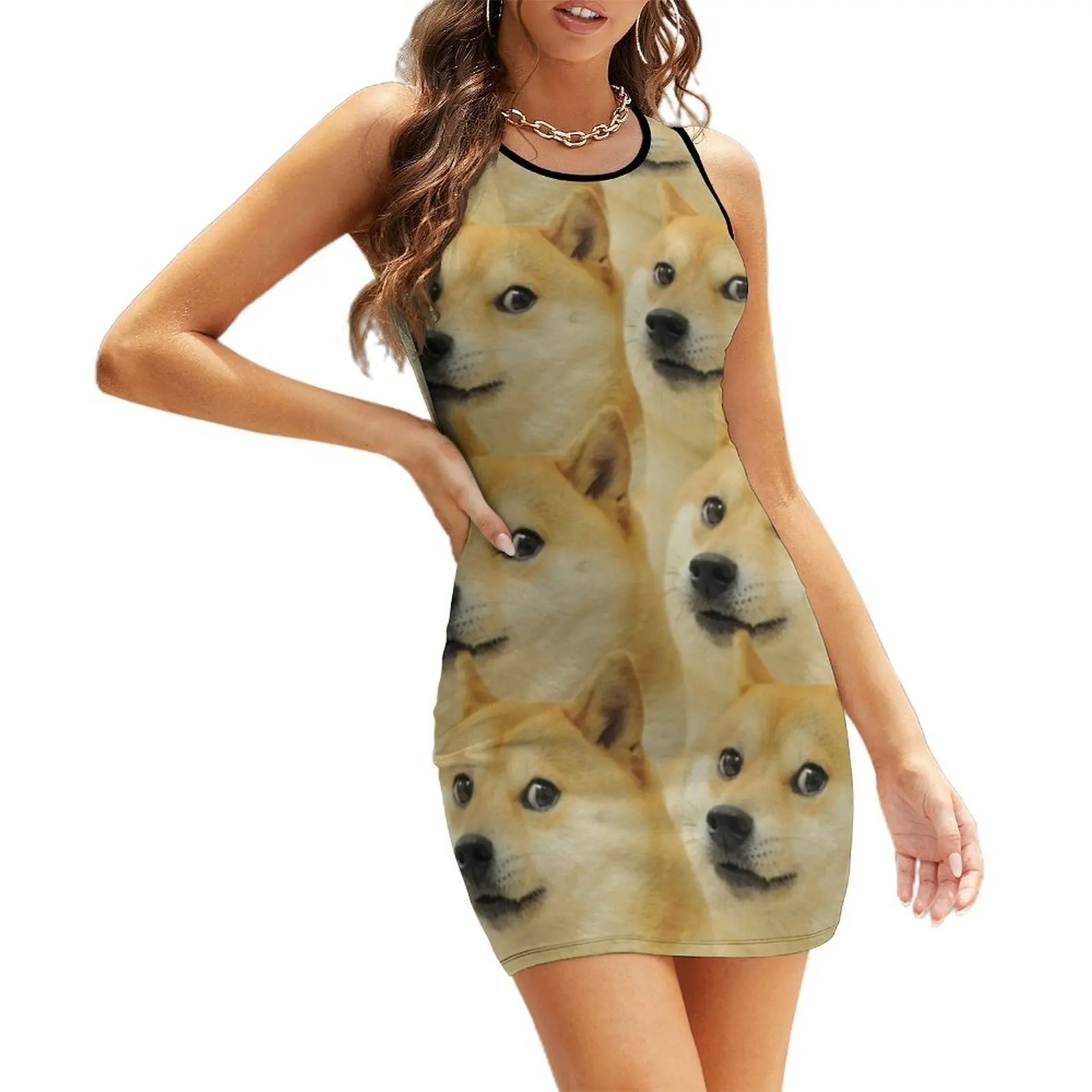 

Doge collage Sleeveless Sundress women's dresses luxury birthday dress for women women's elegant loose dresses