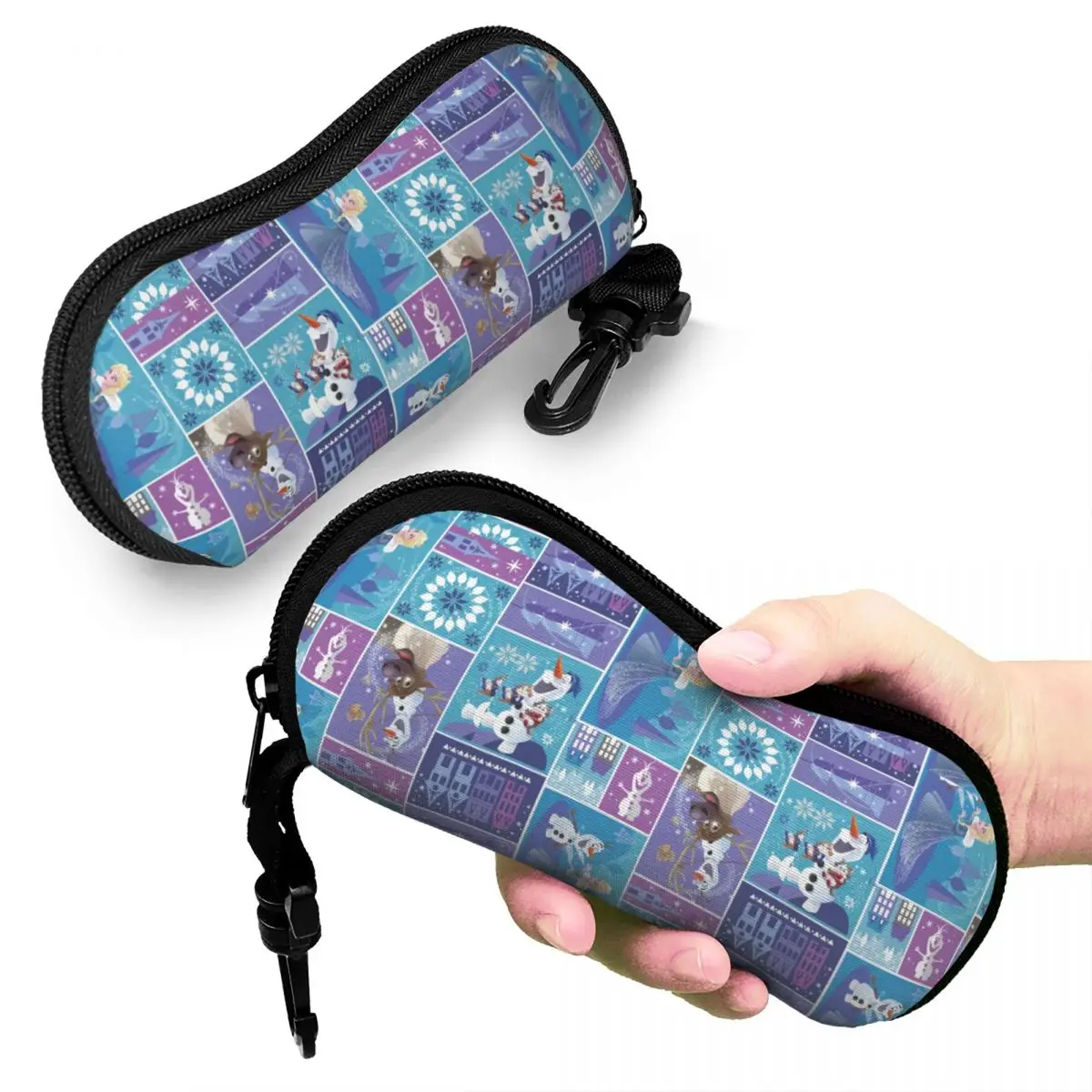 Custom Frozen Glasses Case Portable Olaf Elsa Anna Collage Shell Eyeglasses Case Sunglasses Box