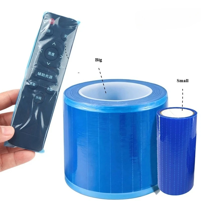 2rolls Barrier film tape, disposable isolation film, toilet seat blue film without adhesive break point type