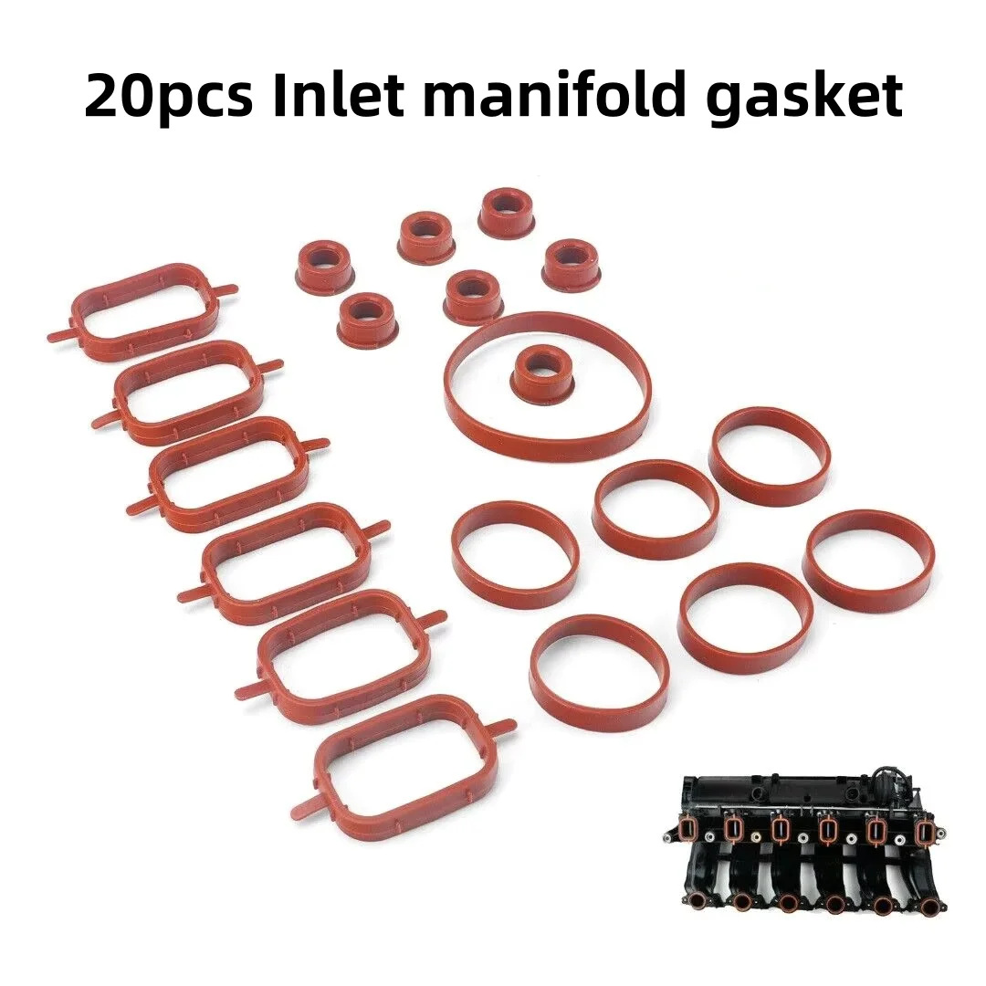 20Pcs/pack Intake Inlet Manifold Gasket Seal Kits for BMW M47 M57 E46 E53 E60 E63 E65 E87 E90 E91 Car Accessories Repair Tool