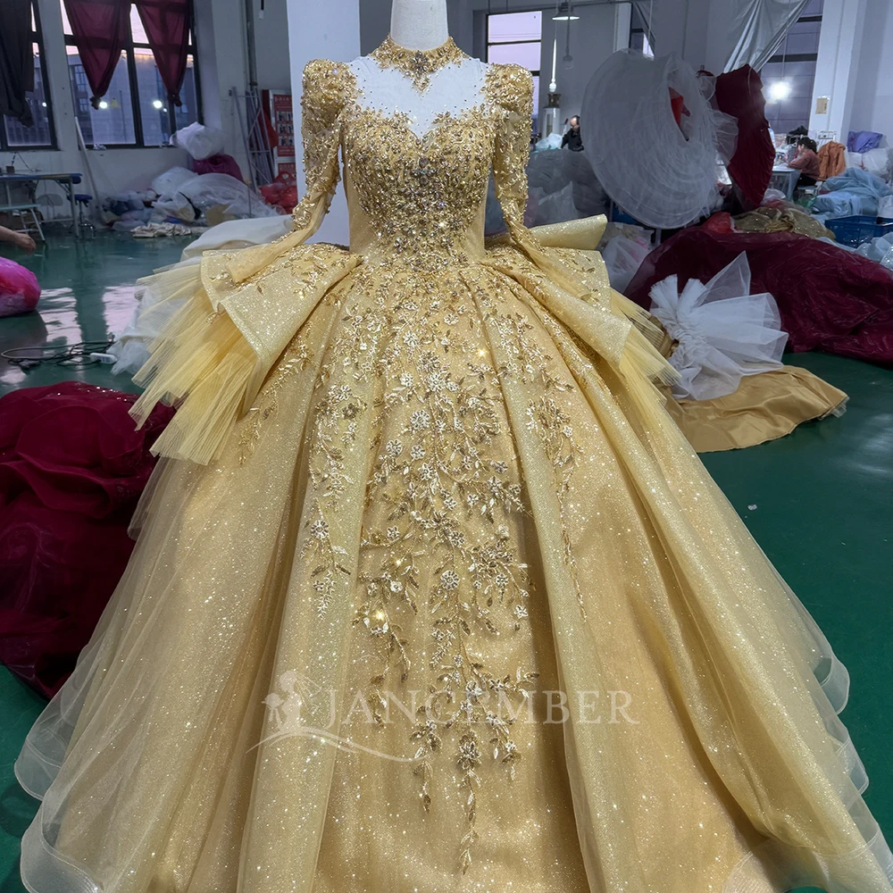 Customized 2026 Shiny Ball Gown Quinceanera Dresses Sequin Lace Beading Ruffles Crystal Organza vestidos de 15 quinceañeras